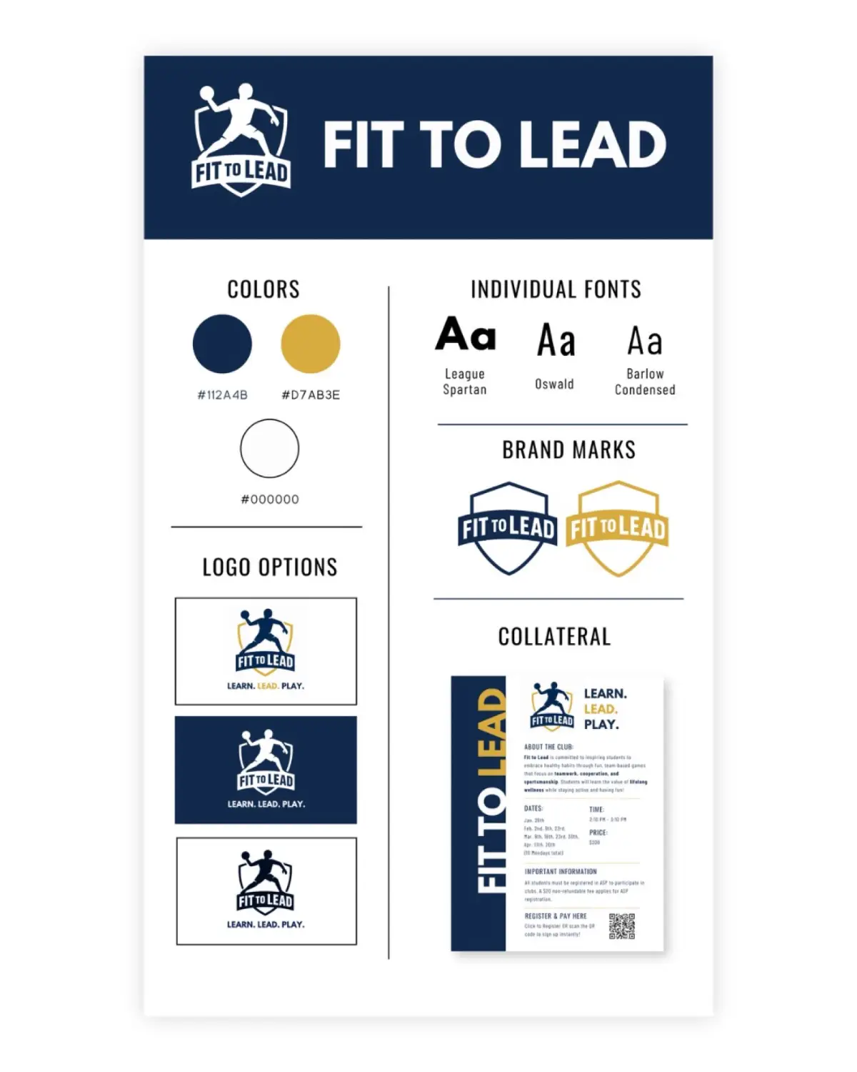 Fit to Lead brand collateral and print design